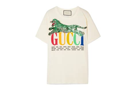 gucci rainbow shirt white|Gucci striped t shirt.